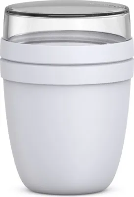 Produktbild von Mepal | Lunchpot Ellipse | praktischer Joghurt- und Müslibecher | innovative Trennung für frische Zutaten | gefrier-, mikro- und spülmaschinengeeignet | 500 ml + 200 ml | Cool Grey