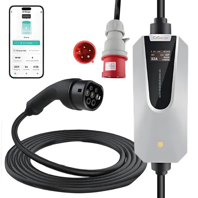 Image de Chargeur EV Junsun 22 kW, câble 6 m, Smart App, Type 2, triphasé, 6-32 A