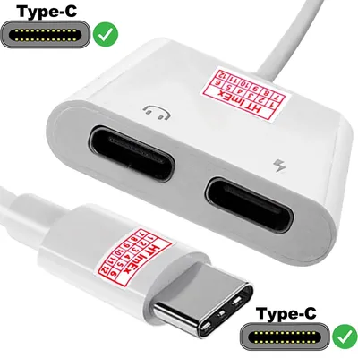 Produktbild von USB-C Splitter Adapter 2in1 - Typ-C Stecker auf Dual Typ-C Buchse