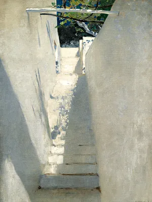 Produktbild von John Singer Sargent Kunstdruck Bild - Treppenaufgang In Capri, 1878 (80 x 60 cm)
