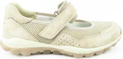 Produktbild von Gabor Rollingsoft Velour oasi Damen Spangenballerina in Beige, Größe 6