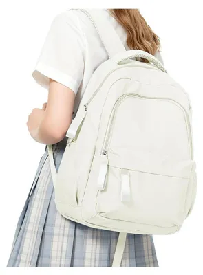 Productafbeelding van Rugzak voor scholieren, meisjes en jongens, vrijetijdsrugzak, laptoprugzak, waterdicht, beige, 18 liter
