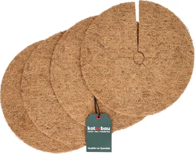 Produktbild von KOTARBAU® 4er Set Kokos Mulchscheibe ⌀ 25cm Pflanzenschutz gegen Unkraut Kokosmatte für Topfpflanzen Winterschutz für Kübelpflanzen aus Kokosfaser