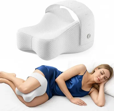 Produktbild von Kniekissen für Seitenschläfer, Orthopädisches Kniekissen,Atmungsaktiv, Druckentlastung, Schmerzlinderung, atmungsaktiv, waschbar, tragbar