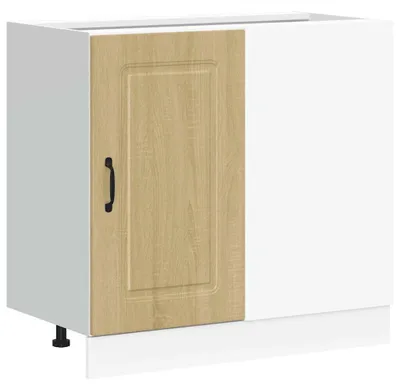 Immagine prodotto di Mobiletto da cucina in legno effetto Sonoma - 86x46x81,5 cm - Legno lavorato - Piedini regolabili