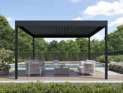 Produktbild von Elektrisch verstellbare Lamellendach-Pergola AirCube 400x300 freistehend