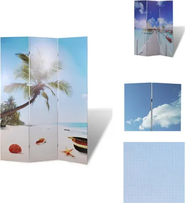 Image de vidaXL Séparateur de pièce pliable 120 x 170 cm Plage - séparateur de pièce