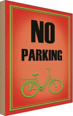 Produktbild von vianmo Holzschild 30x20 cm Fahrrad no parking Warnschild Hinweisschild