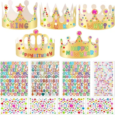 Image de Couronnes en papier pour anniversaire - Lot de 15 - Chapeaux de fête