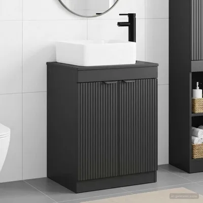 Produktbild von Maison Exclusive - Badezimmermöbel-Set Schwarz Holzwerkstoff