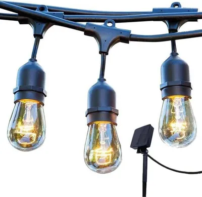Produktbild von MAFY SOLAR Solar-Lichterkette – 6,50 m – 10 Vintage-Glühbirnen – Warmweißes LED-Licht