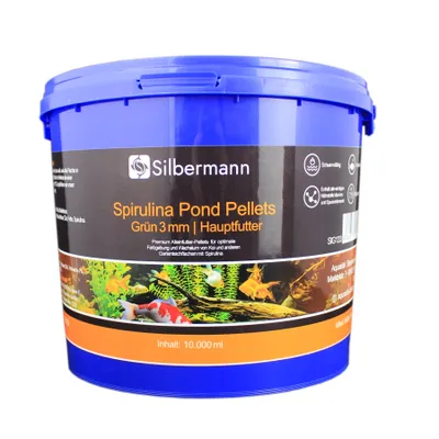 Produktbild von Silbermann Teichfutter Pellets - schwimmendes Hauptfutter für Teichfische (10000 ml, grün 3 mm), SIG 133