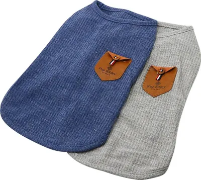 Produktbild von Hundeshirt – Größe XL – Baumwolle – Atmungsaktiv – Waschbar – Blau und Grau