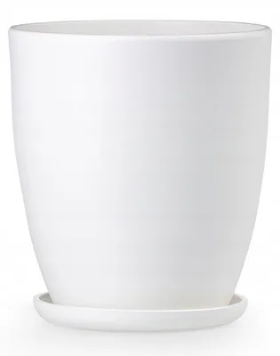 Produktbild von Weisser Keramikblumentopf, Glänzend, Durchmesser 16 Cm, Höhe 17 Cm