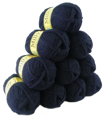 500g Filzwolle Milly Wolle zum Strickfilzen 100% Schurwolle, dunkelblau