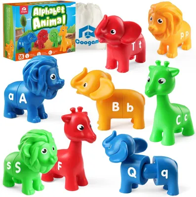 Produktbild von Tierspiel-Alphabet – 26 Teile: Großbuchstaben, Kleinbuchstaben, Feinmotorik-Spielzeug