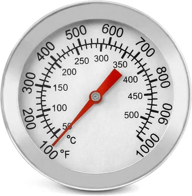 Produktbild von BBQ Thermometer, Edelstahl Grill Thermometer, 5 cm Zifferblatt, 0 bis +500 °C