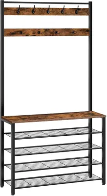 Produktbild von Azomor® Stilvolle Garderobe mit Schuhregal und 9 Haken für einen organisierten Flur