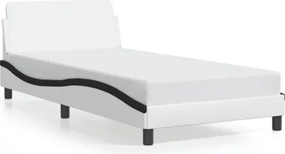 Produktbild von vidaXL Bettgestell "Dover" Weiß und Schwarz 100x200 cm Kunstleder