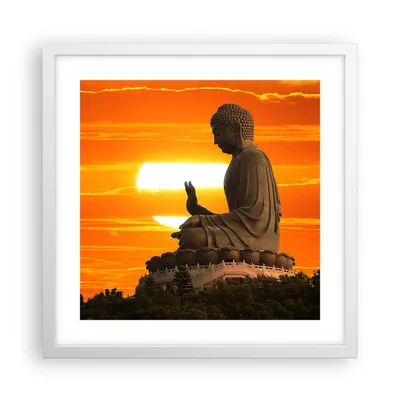 Produktbild von Gerahmtes Poster - Weißer Rahmen - tempel buddha - 40x40 cm - Wand Bild - Wanddeko - Wandbilder - Kunstposter - Wandposter - Bilderrahmen - Bilder - Kunstdruck - Wandbild - P2WAC40x40-3532