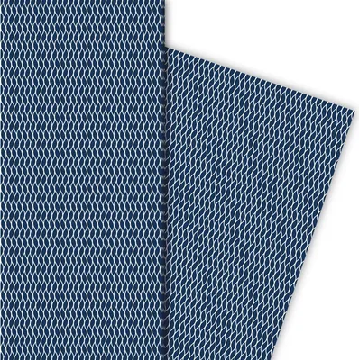 Produktbild von Indigo Geschenkpapier mit kleinem Wellen Blätter Muster - G8359, 32 x 48cm