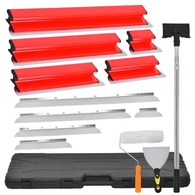 Image de Mallette à outils pour plâtrerie - 14 pièces - Plastique - Hauteur réglable de 80 à 206 cm