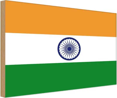 Produktbild von vianmo Holzschild 30x40 cm Indiens India Flagge Fahne Wappen
