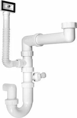 Produktbild von Bruckner Spülbecken-Siphon raumsparend, mit Überlauf und Anschluss 6/4", DN40, Weiß