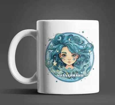 Produktbild von Sternzeichen Tierkreis Kaffeetasse Tasse Geschenkidee Geschenk 330 ml – Wassermann
