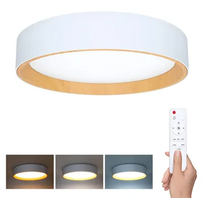 Obrázok produktu pre Stropnica LED 390mm 48W 3-6000K CCT+DO 3360lm IP20 biele+Wood decor SOLIGHT WO8017