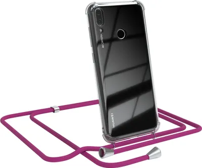 Produktbild von EAZY CASE Handykette kompatibel mit Huawei Y7 2019 / Y7 Prime 2019, Handyhülle mit Umhängeband, Handykordel, Schutzhülle Clear, Band in Rosa
