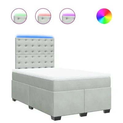 Produktbild von vidaXL Boxspringbett mit Matratze Hellgrau 120x190 cm Samt