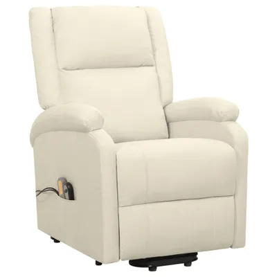 Produktbild von vidaXL Massagesessel mit Aufstehhilfe Creme Stoff