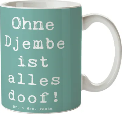 Produktbild von Mr. & Mrs. Panda Tasse Spruch Djembe Freude - Meeresbrise - Geschenk, afrikanische Trommel, Kaffeetasse, Instrument, Leidenschaft, Becher, Rhythmus, Musik, Henkelbecher