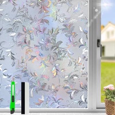 Productafbeelding van Melkglasfolie - Privacyfolie met regenbogeneffect - Zelfklevende raamfolie - 44,5 x 400 cm
