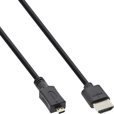 Obrázok produktu pre InLine 17501D, 1 m, Typ HDMI (štandard), Typ HDMI D (micro), Čierna