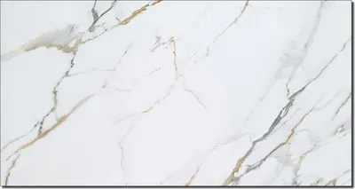 Produktbild von PVC Wandpaneel Wandfliesen Carrara-Gold in Marmor-Optik Hochglanz - 60x120cm