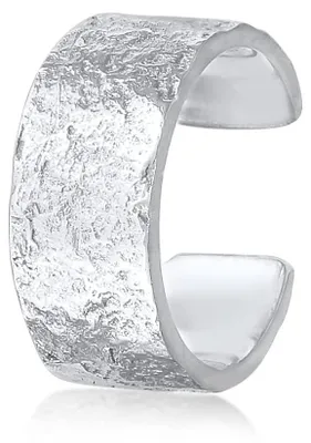 Image de Elli Earcuff en argent 925, boucle d'oreille pour femme, finition martelée, diamètre 10 mm