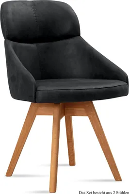 Produktbild von Esszimmerstuhl drehbar (2er-Set) Drala 52x82x63 Eiche geölt/Anthrazit