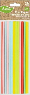 Immagine prodotto di 24 cannucce di carta colorate e pastello per bere