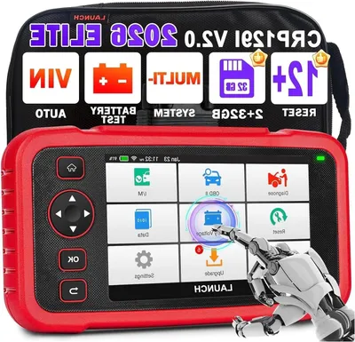 Obrázek produktu pro Diagnostický nástroj OBD2 – Autoscanner – Čtečka chybových kódů – Diagnostika motoru – Autodiagnostika – 5" dotykový HD displej