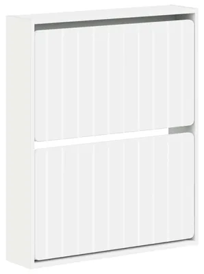 Image de vidaXL Armoire à chaussures murale ZWOLLE, 71 x 17 x 86 cm, blanche