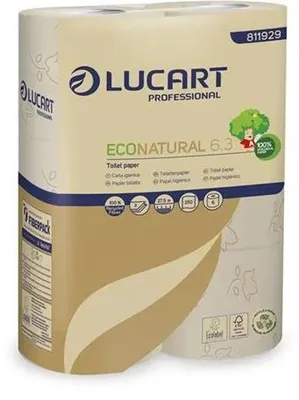 Obrázok produktu pre Toaletný papier, 3-vrstvový, malý kotúč, 27,5 m, LUCART "EcoNatural 6.3", hnedá