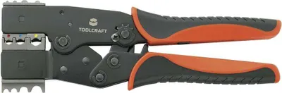 Produktbild von TOOLCRAFT 2-i-1 818644 Crimpzange Isolierte Flachstecker, Kabelschuhe, Stoßverbinder 0.5 bis 10 mm²