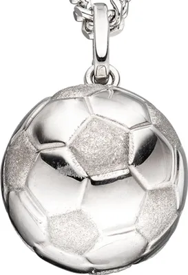 Produktbild von Anhänger Fußball aus 925 Silber glänzend teilmattiert Halsschmuck für Kinder