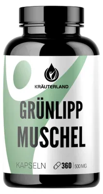 Produktbild von Kräuterland neuseeländische Grünlippmuschel Kapseln 360 Stück hochdosiert