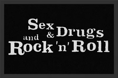 Produktbild von Fußmatte- Sex, Drugs & R´NR Türmatte 060 x 040 cm, sauberlaufmatte, fußabtreter, Schmutzmatte