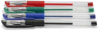 Obrázek produktu pro Hama Basic, Gelové pero s víčkem, Černá, Modrá, Zelená, Červená, Černá, Modrá, Zelená, Červená, Průhledná, Plast, 0,55 mm, Pro praváky i leváky