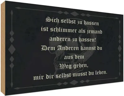 Produktbild von vianmo Holzschild 30x40 cm sich selbst hassen ist schlimmer Spruch Zitat