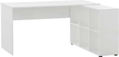 Produktbild von Eckschreibtisch Büro SISAK-80 in weiß, B/H/T: ca. 150/73,6/121,6 cm